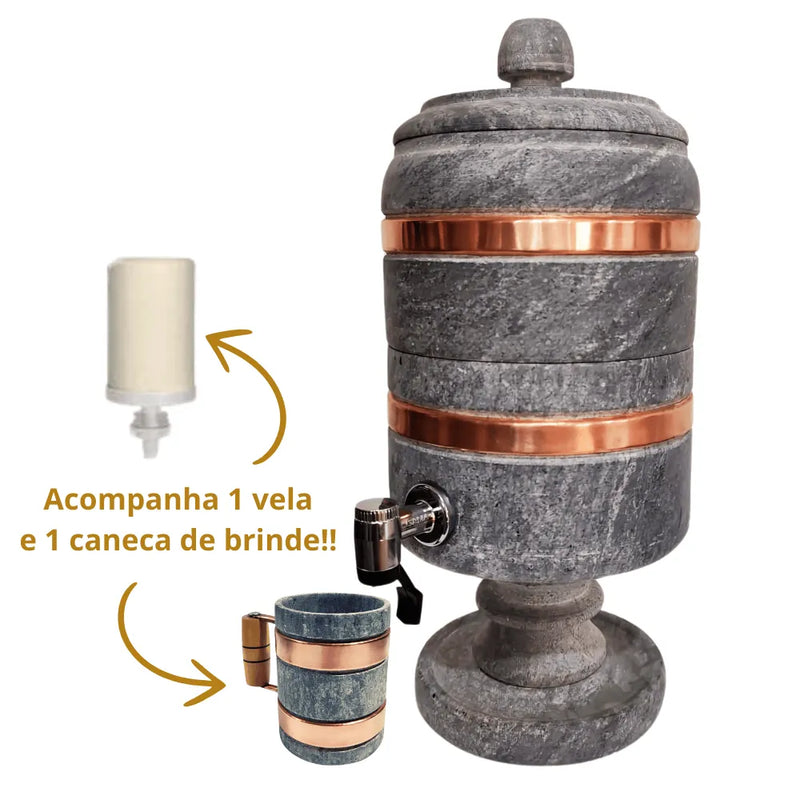 FILTRO DE PEDRA SABÃO + BRINDE ESPECIAL